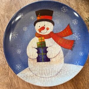 Dept 56 Snowman dessert plate new with tag